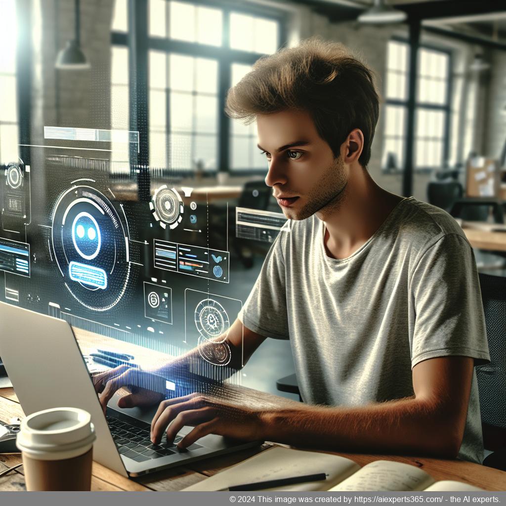 A person customizing their WordPress ChatGPT chatbot interface on a laptop screen.