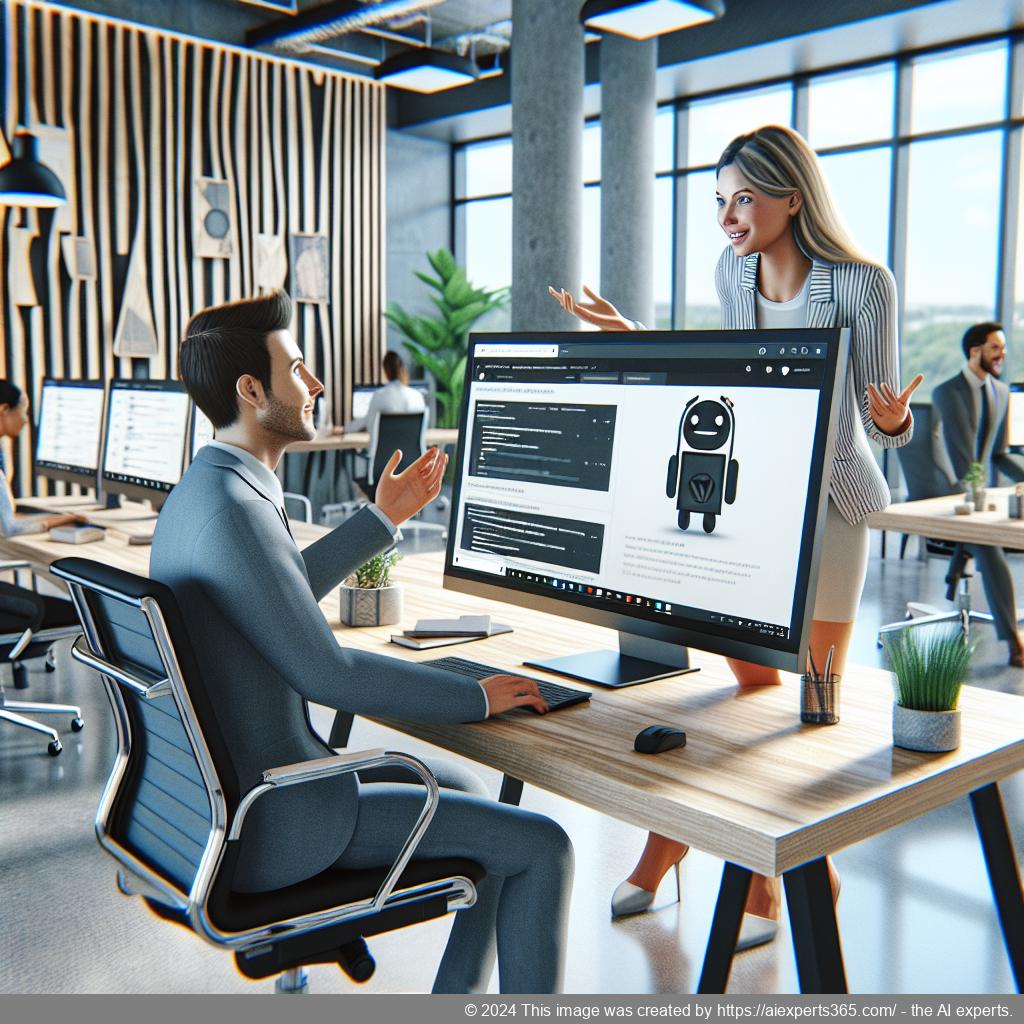 A professional setting showcasing a customized WordPress ChatGPT chatbot interface enhancing user experience.