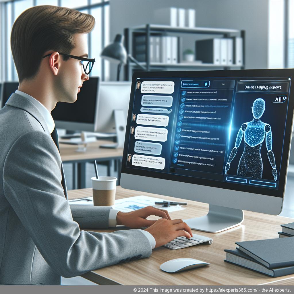 A digital illustration showcasing an engaging interface of a WordPress website featuring a chatbot powered by AI technology.