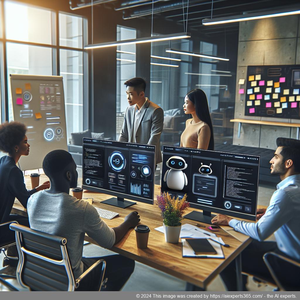 A visual representation of a multi-department chatbot enhancing customer support in modern enterprises.