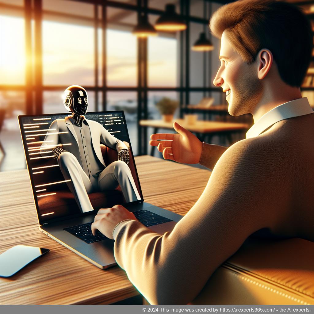 A visual representation of a modern WordPress website featuring an interactive AI chatbot assisting users in real-time.