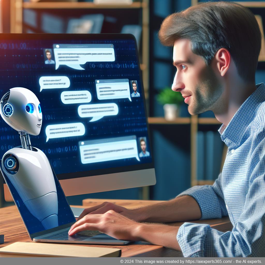 An illustration showcasing a modern website interface featuring an AI-driven chatbot designed for enhancing customer interaction.