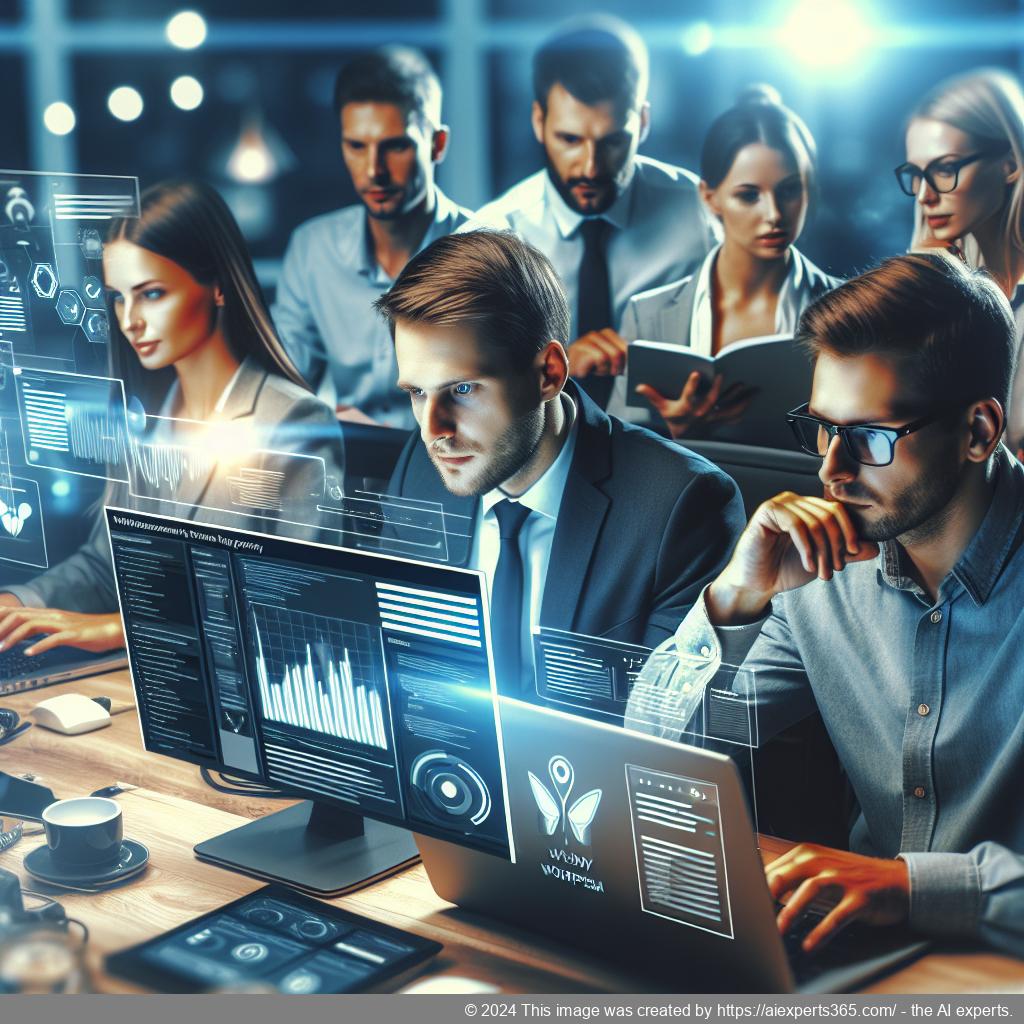 A professional team discussing strategies for implementing a WordPress chat plugin for improved customer support.