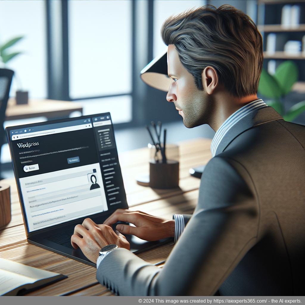 A professional team member using a WordPress chat plugin on a laptop while engaging with customers online.