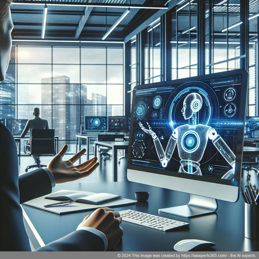 A professional team member interacting with a website chatbot powered by the WordPress ChatGPT chatbot plugin.