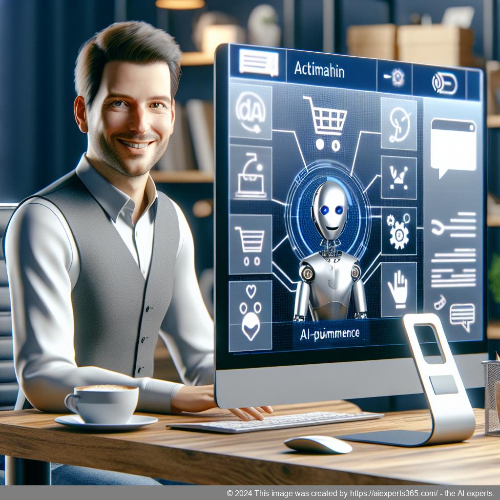 A visually engaging representation of a WordPress ChatGPT chatbot assisting customers on an e-commerce website.