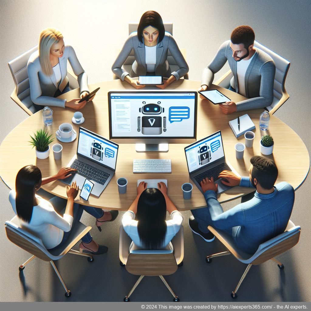 Illustration of a friendly chatbot interface integrated into a WordPress website showcasing real-time interaction with users.