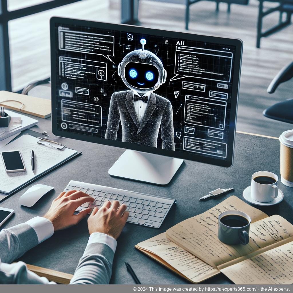 Ailisha's AI Chatbot interface displayed on a computer screen showcasing user-friendly design and chat functionality tailored for WordPress websites.