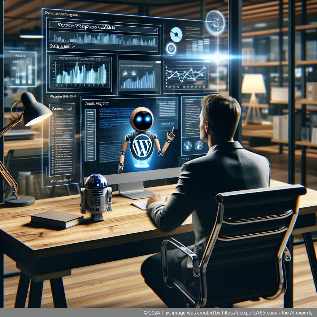 A professional-looking WordPress site featuring an AI-powered chatbot interface assisting customers online.