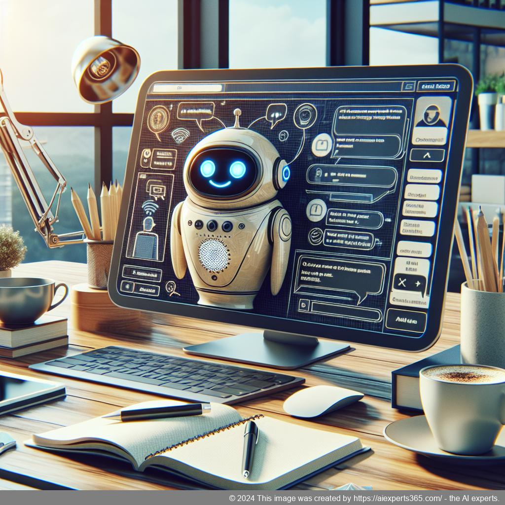 Ailisha's AI Chatbot interface displayed on a laptop screen showcasing its features tailored for enhancing customer service on WordPress sites.