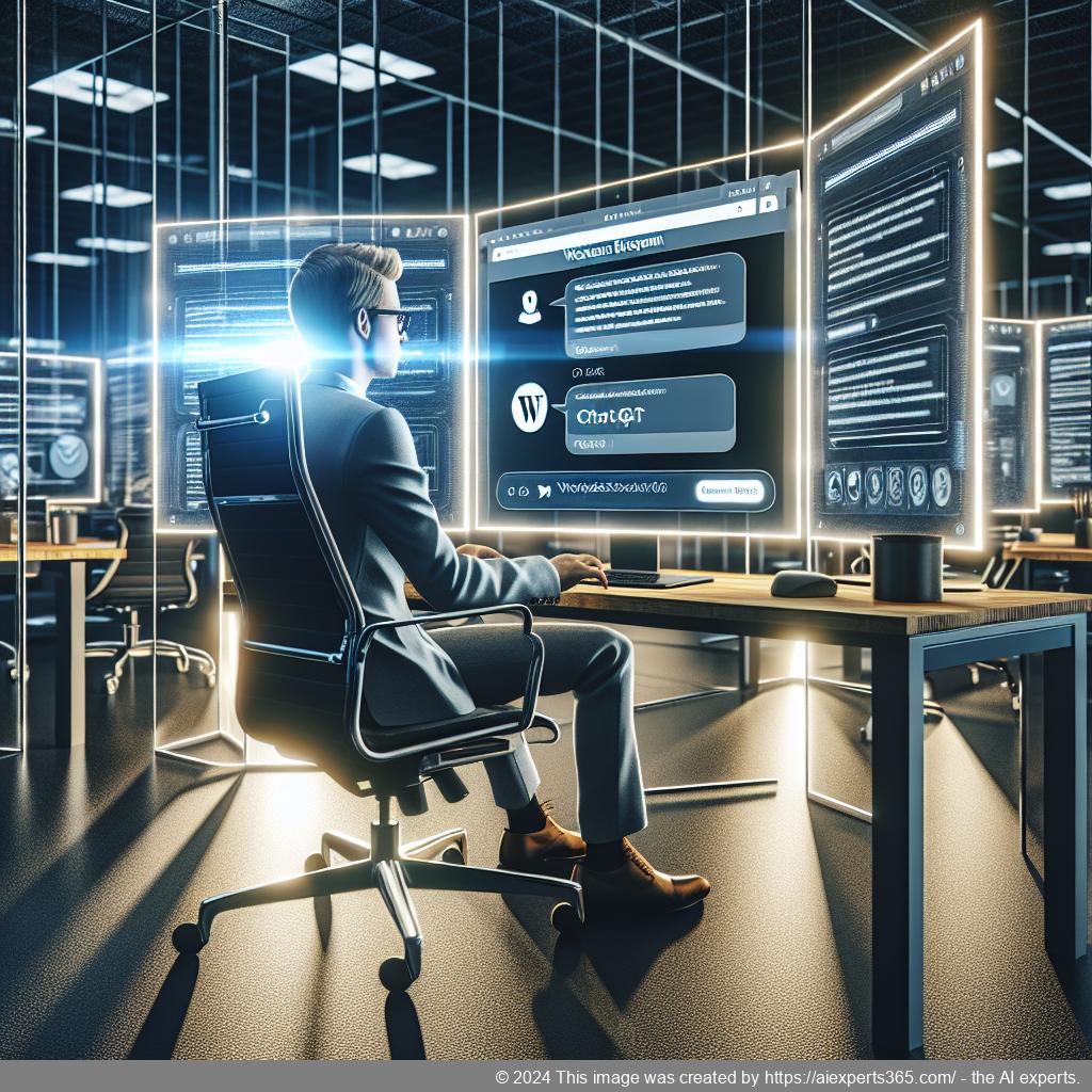 A screenshot showing the interface of the WordPress ChatGPT chatbot plugin in action on a website.