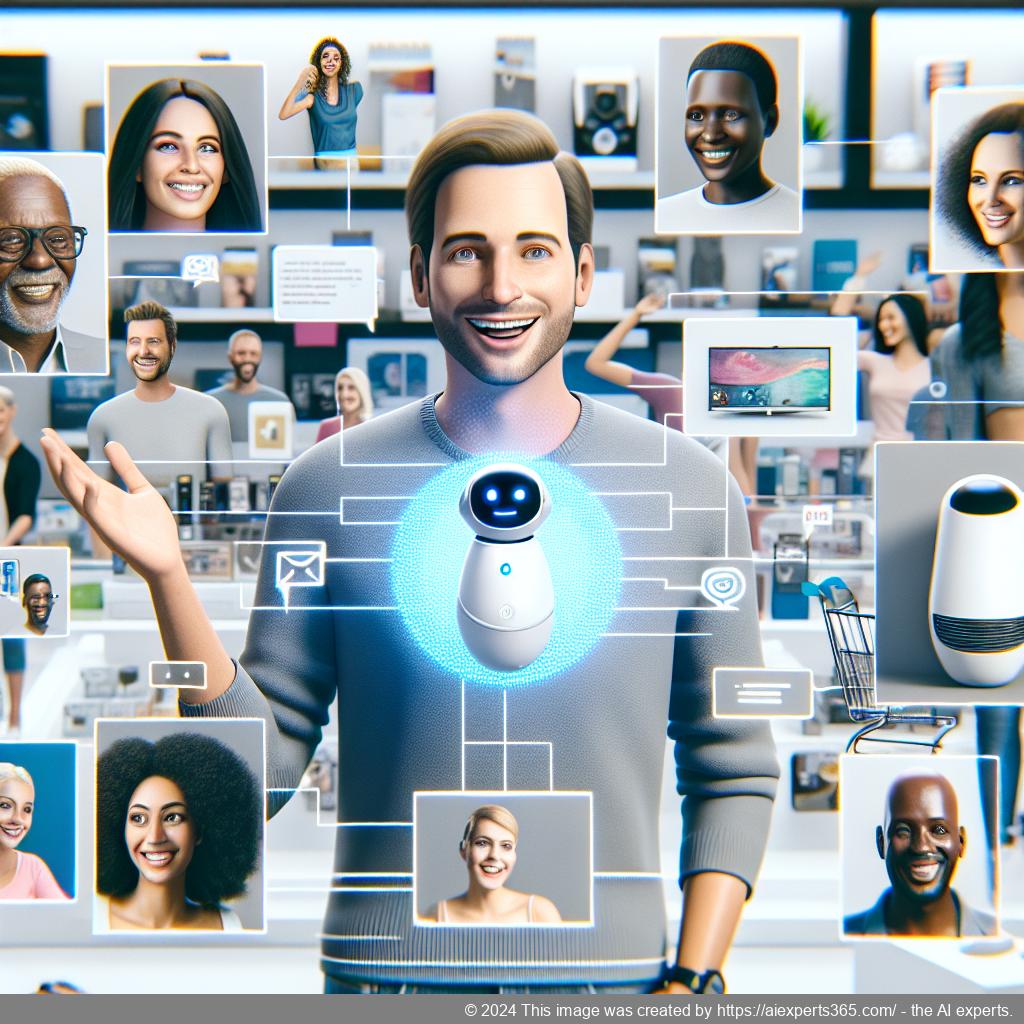 A visual representation of a friendly WordPress ChatGPT chatbot assisting customers on an e-commerce website.