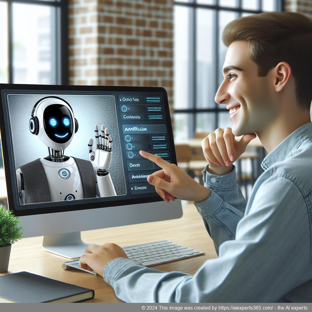 A visual representation of a friendly AI-driven chatbot assisting customers on a WordPress website, showcasing enhanced user engagement.