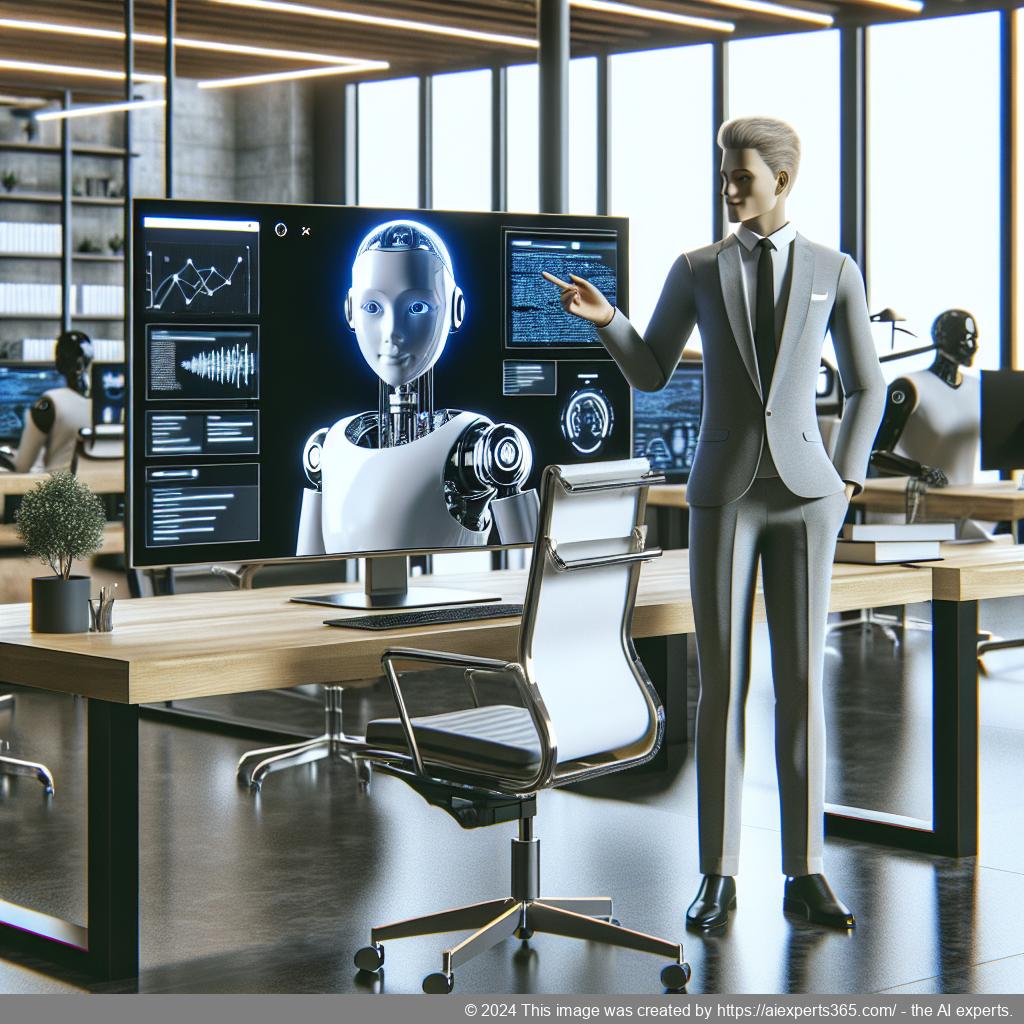 An illustration depicting a friendly AI-powered WordPress Chatbot assisting users on a website with engaging visuals.