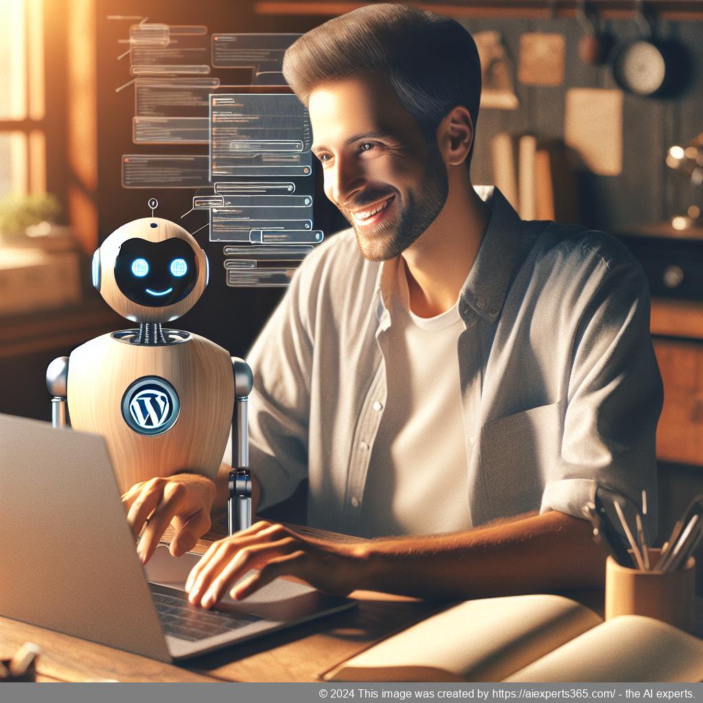 A visually engaging representation of a responsive WordPress chatbot assisting users on a website.