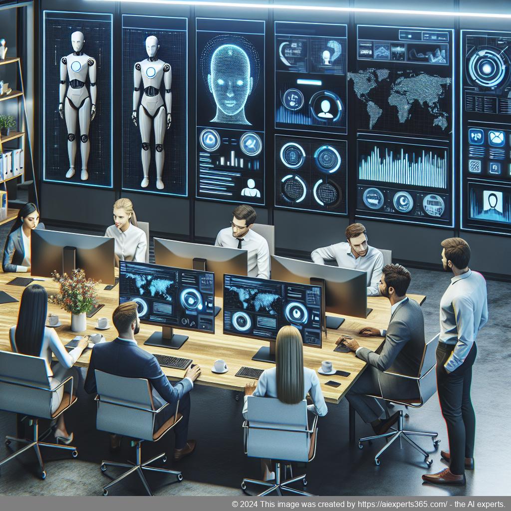 A professional setting showcasing a diverse team discussing strategies for enhancing user engagement through an AI chatbot solution.