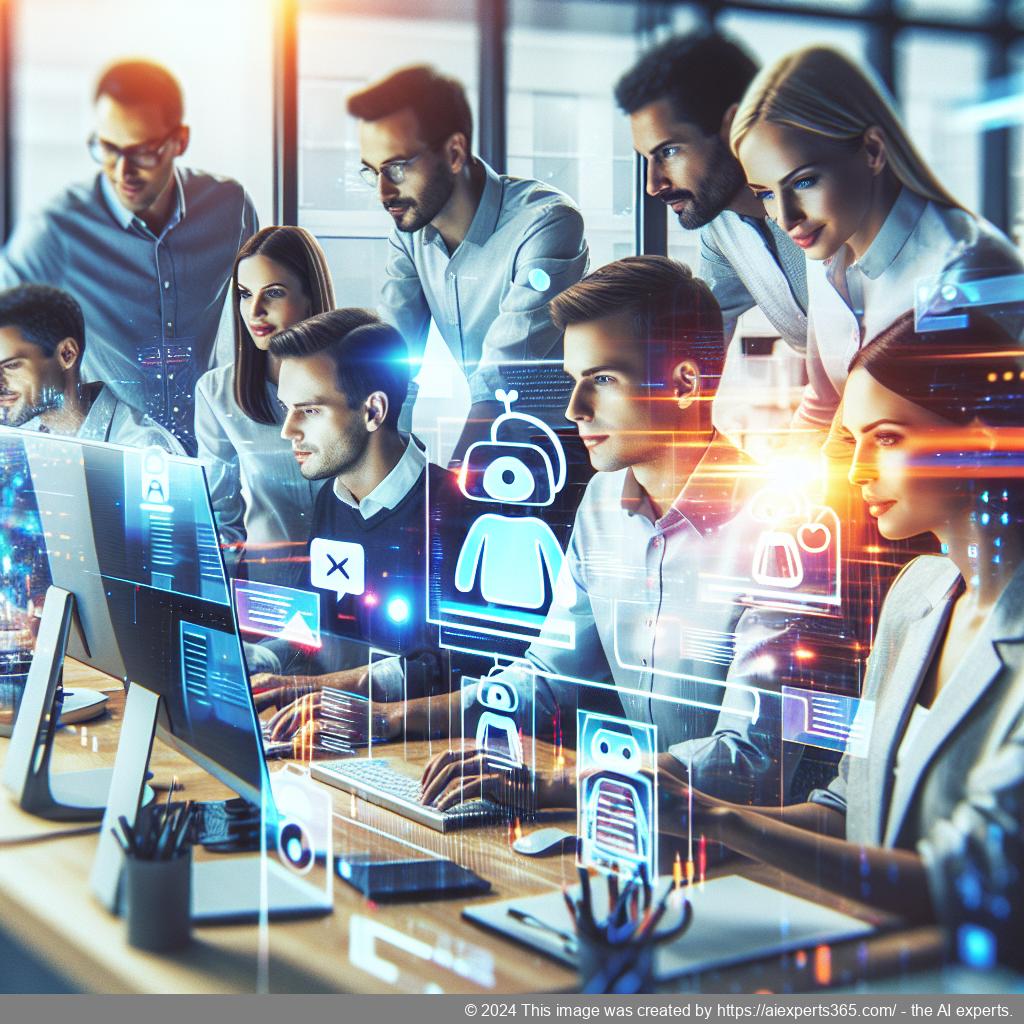 A visual representation of a multi-department chatbot enhancing user experience through seamless integration across various business functions.