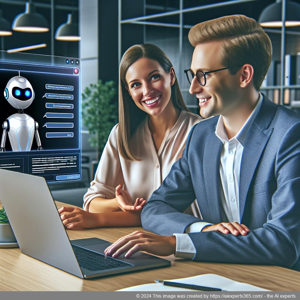 Ailisha's AI Chatbot interface displayed on a laptop screen showcasing its features for enhanced customer support using a WordPress chat plugin.