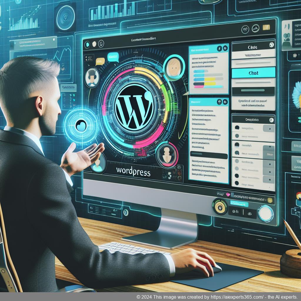 A screenshot showcasing the features of a WordPress chat plugin including live chat interface and analytics dashboard.