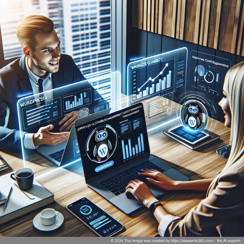 A visual representation of a WordPress chatbot plugin interface showcasing its features like customizable responses and analytics for enhancing user experience.