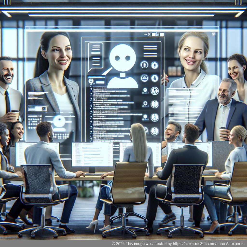 A visual representation of a user interacting with a friendly AI-driven chatbot on a WordPress website, showcasing enhanced customer engagement.