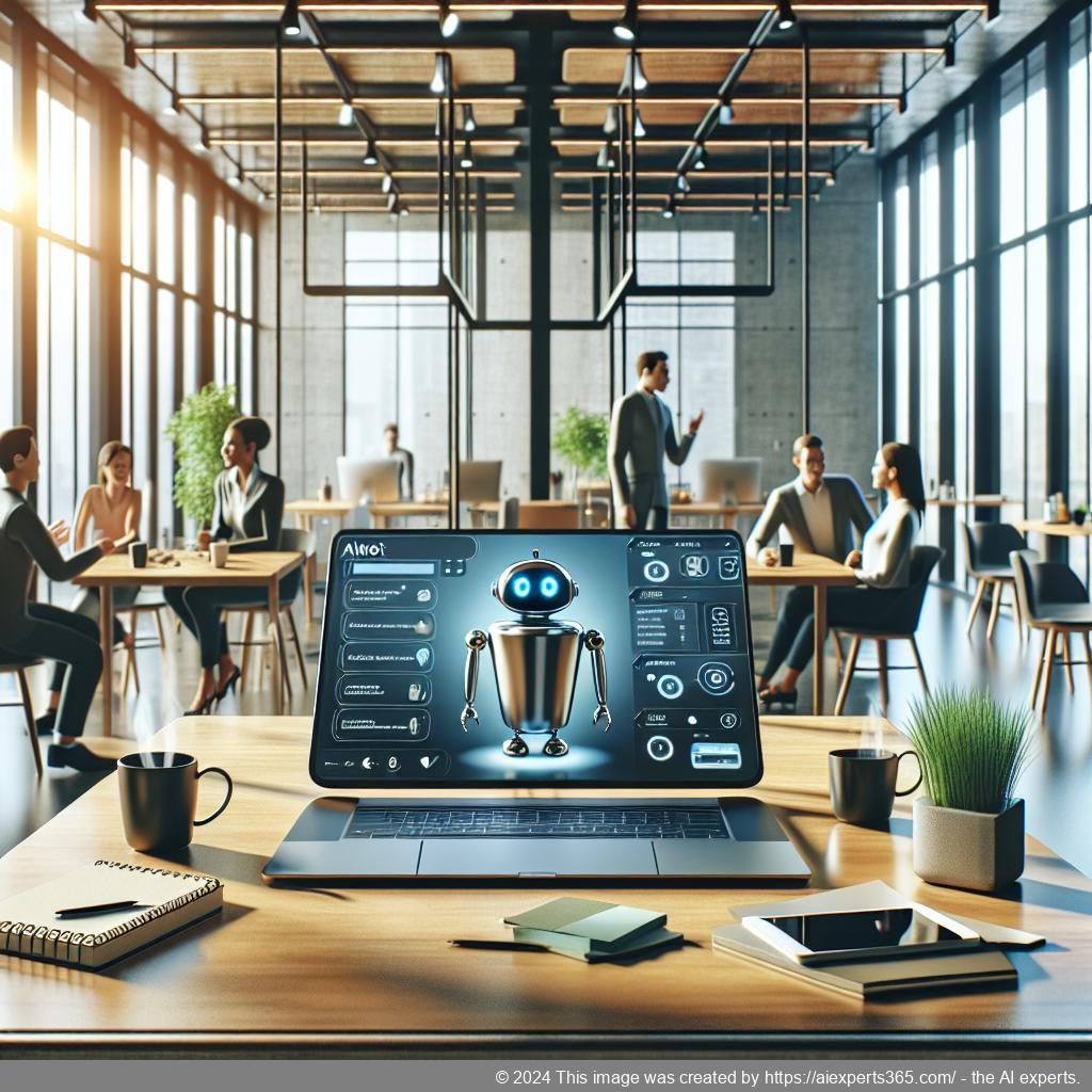 Ailisha's AI Chatbot interface displayed on a laptop screen showcasing features tailored for enhancing user engagement on WordPress websites.
