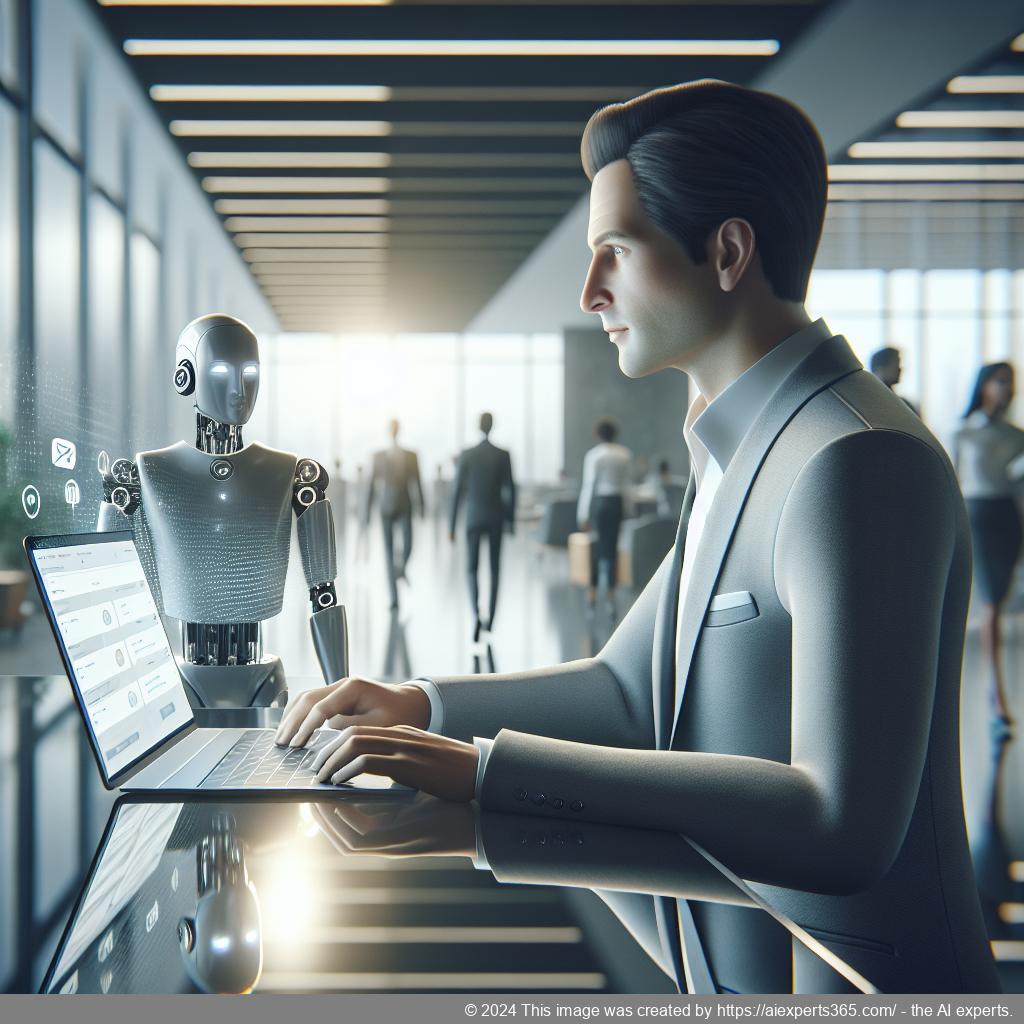 A professional setting showcasing a WordPress ChatGPT chatbot interface on a laptop screen, illustrating enhanced customer interaction strategies.