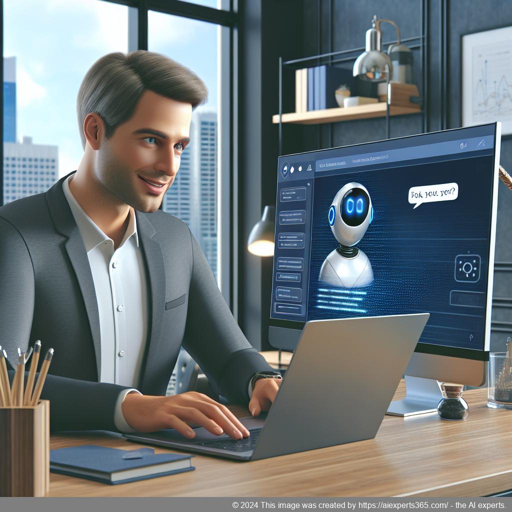 A visual representation of a WordPress ChatGPT chatbot engaging with customers online, showcasing advanced AI technology for improved interaction.