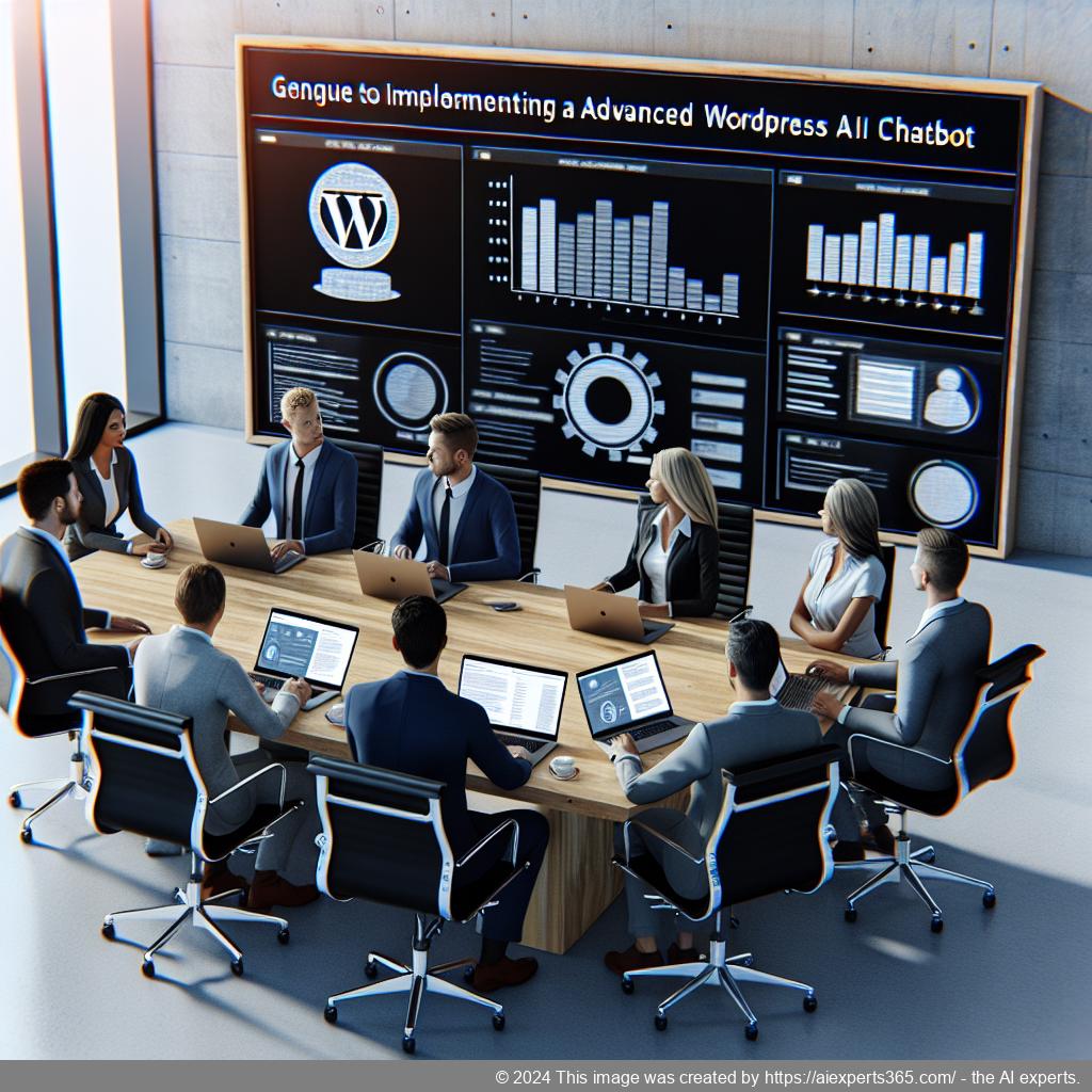 A professional team discussing strategies around implementing the best WordPress AI chatbot for enhanced customer engagement.